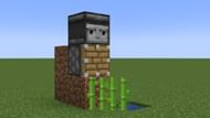 A simple sugarcane farm made with the block (Image via Mojang)